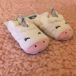 Newborn unicorn slippers
